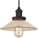 Westinghouse Bonnie One-Light Indoor Pendant Fitting Oil Rubbed Bronze Finish with Ribbed Antique Mirror Glass 63382