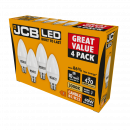 JCB LED Candle B22 (BC) 470lm 5.5W 3,000K (Warm White) - Pack of 4