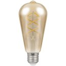 Crompton 4.9w 240v ES E27 LED ST64 Antique Spiral Filament Gold Light Bulb Dimmable 6607