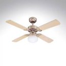 Vegas 105cm Indoor Ceiling Fan Brushed Aluminium Finish Reversible Blades (Light Maple/Silver) Opal Frosted Glass 72272