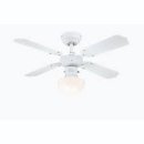 Portland Ambiance 90cm Indoor Ceiling Fan White Finish Reversible Blades (White/Beech) Opal Frosted Glass 78710