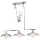 Westinghouse Iron Hill Three-Light Indoor Island Pulley Pendant Brushed Nickel Finish 63699