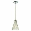 Westinghouse Chrome Finish with Clear Rippled Glass Indoor Pendant Fitting 63292