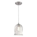 Westinghouse Indoor Mini Pendant Fitting Brushed Nickel Finish with Clear Indented Glass 63661