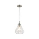 Westinghouse Brushed Nickel Finish Clear Crackle Glass Pendant Fitting 63091