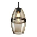 Pendant Fitting Matte Black Finish Ash Glass 63664