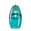 Pendant Fitting Matte Black Finish Turquoise Glass 63663