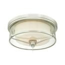 Westinghouse Glenford 33cm Brushed Nickel Finish Frosted and Clear Glass Flush Mount Ceiling Fixture 63312