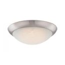 Westinghouse Brushed Nickel Finish White Alabaster Glass Flush Mount 15W LED Dimmable Ceiling Light 63088