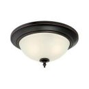 Westinghouse Harwell Amber Bronze Finish Frosted Glass Flush Mount Ceiling Two-Light 63048