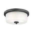 Westinghouse Cedric Distressed Aluminium Finish Frosted Glass Flush Mount Ceiling Light 63251