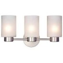 Westinghosue Sylvestre Brushed Nickel Frosted Seeded Glass Frosted Glass 3 Light Wall Fixture 62279