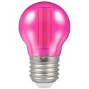 Crompton 4.5w 240v ES E27 LED Filament Harlequin Round Ball Pink Bulb 13889