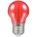 Crompton 4.5w 240v ES E27 LED Filament Harlequin Round Ball Red Bulb 13926