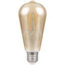 Crompton 7.5w 240v ES E7 LED ST64 Antique Filament Gold Light Bulb Dimmable