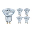 Osram LED GU10 4.5W (50W) 240v 3000K Warm White Dimmable Spot Bulbs - Pack of 5