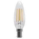 Bell Lighting 4w 240v SBC LED Filament Candle Clear 2700k 05023