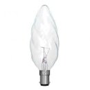 Crompton 60w 240v SBC B15 55mm Large Twisted Clear Candle TC5560CSBC