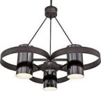 Westinghouse Evita Pendant Fitting Three-Light Indoor Chandelier Distressed Aluminium Finish Gun Metal Shades 63690