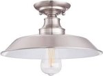 Westinghouse Iron Hill One-Light Indoor Semi-Flush Mount Ceiling Fixture Brushed Nickel Finish 63702