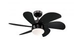 Turbo Swirl 76cm Indoor Ceiling Fan Gun Metal Finish Black Blades Opal Frosted Glass 78711