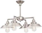 Westinghouse Iron Hill Pendant Fitting Four-Light Chandelier/Semi-Flush Mount Brushed Nickel Finish 63545