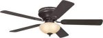 Everett 132cm Indoor Ceiling Fan Espresso Finish Reversible Blades (Espresso/Applewood) Scavo Glass Bowl 72154