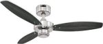 Jet I 105cm Indoor Ceiling Fan Brushed Nickel Finish Reversible Blades (Wengue/Silver) 72289