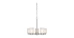 Westinghouse Sylvestre Brushed Nickel Finish Frosted Seeded Glass Pendant Fitting 5 Light Chandelier 62274