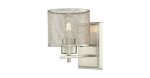 Westinghouse Morrison Brushed Nickel Finish Mesh Shade 1 Light Indoor Wall Fixture 63278