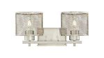 Westinghouse Morrison Brushed Nickel Finish Mesh Shades 2 Light Indoor Wall Fixture 63277