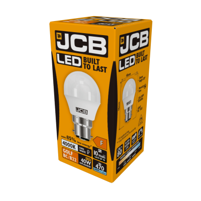 JCB LED Golf B22 (BC) 470lm 5.5W 4,000K (Cool White), Box of 1