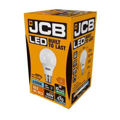 JCB LED GLS B22 (BC) 470lm 4.9W 6,500K (Daylight), Box of 1