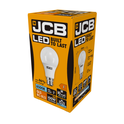 JCB LED GLS B22 (BC) 1,521lm 14W 6,500K (Daylight), Box of 1