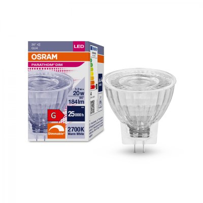 Osram Parathom 3.2W 12v GU4 MR11 35mm 2700K Warm White Dimmable