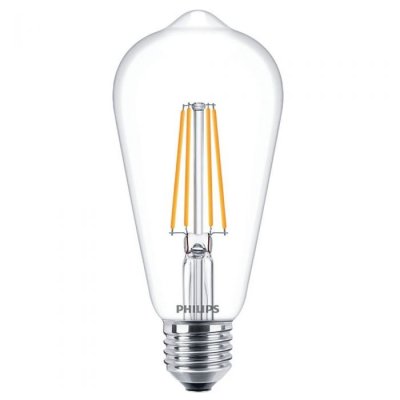 Philips LED 4.3W 240v ES E27 ST64 Classic Bulb Clear Filament Warm White - Box of 2