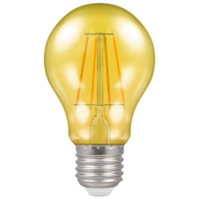 Crompton 4.5w 240v ES E27 LED Filament Harlequin GLS Bulb Yellow 13803