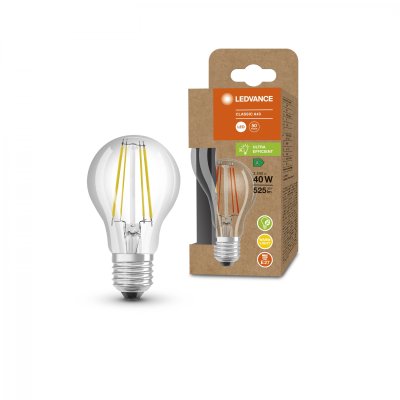 LEDVANCE 2.5W (40W) 240v ES E27 3000k Clear Ultra Efficient Filament LED GLS Light Bulb