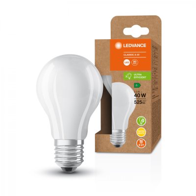 LEDVANCE 2.5W (40w) 240v ES E27 3000k Frosted Ultra Efficient Filament LED GLS Light Bulb