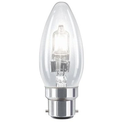 Heathfield 18w BC B22 Clear Halogen Candle Energy Saving Bulb - Pack of 10