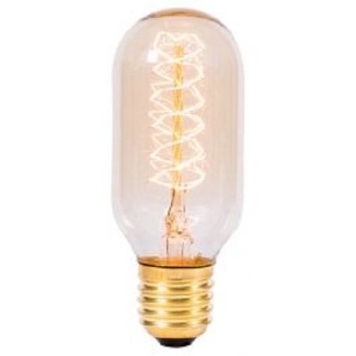 Bell 60W 240v ES E27 Vintage Tubular Twisted Filament  Amber 108x45mm 01497