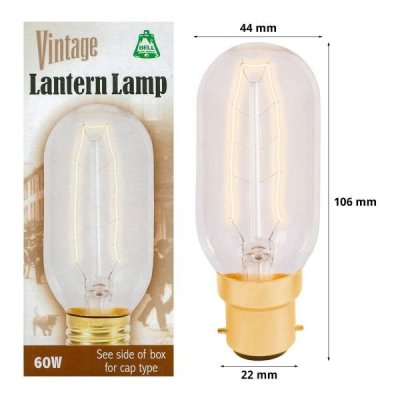 Bell Lighting 60W BC B22 Clear Vintage Tubular Bulb 2700K 01491