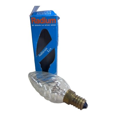 Radium Classic Candle 40w 240v SES E14 35mm Twisted Clear Candle