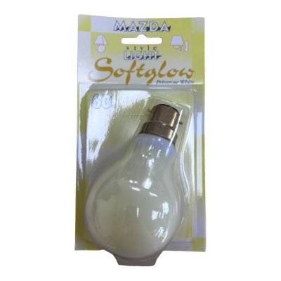 Mazda Softglow 60W BC B22 Primrose White GLS Light Bulb