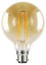 Integral 2.5w 220-240v 170lm LED Globe G125 B22 1800k Ultra-Warm White Non-Dimmable 300 Degree Beam Amber ILGLOBB22N006